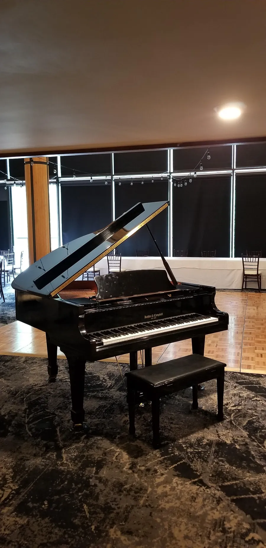 A piano in transit on a Safe and Sound Pianos move in Utah.