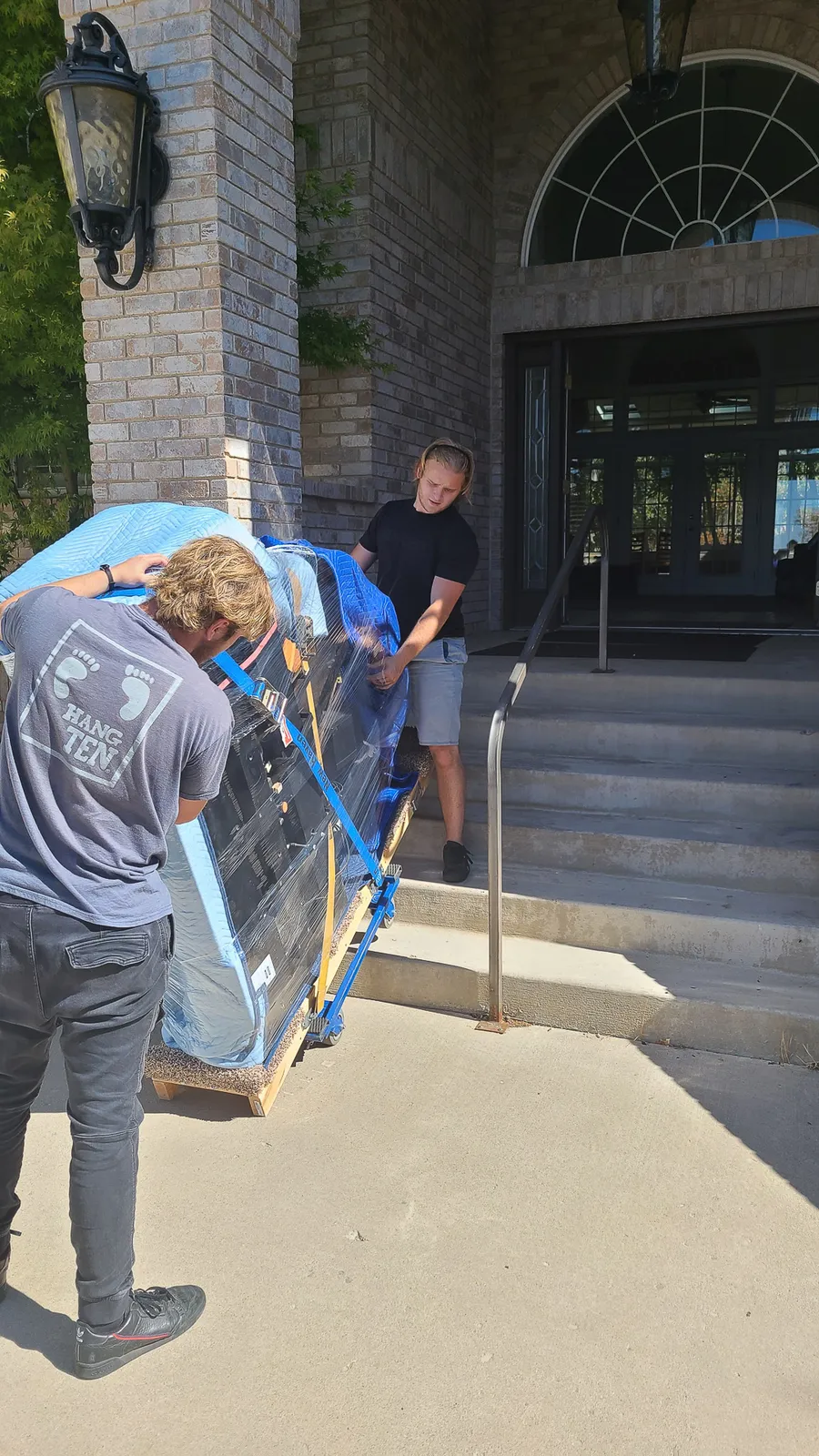Wrapped piano during an October 2020 Salt Lake Valley move.