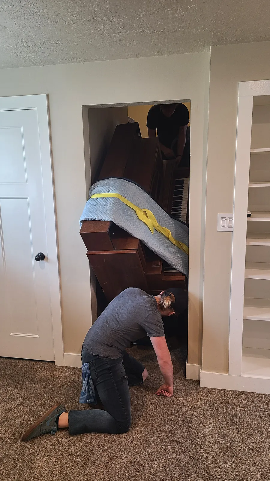 Piano move at a Utah residence in late February 2021.