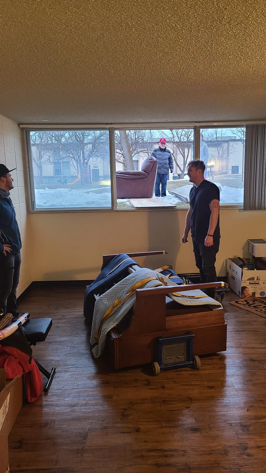 Evening piano placement at a Utah customer location.